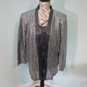R&M Richards by Karen Kwong sequin Beaded Women's blouse Jacket small